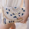 Abbott Beaded Fringe Clutch Ivory