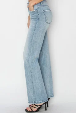 Amber High Rise Straight Leg Jeans Light Wash