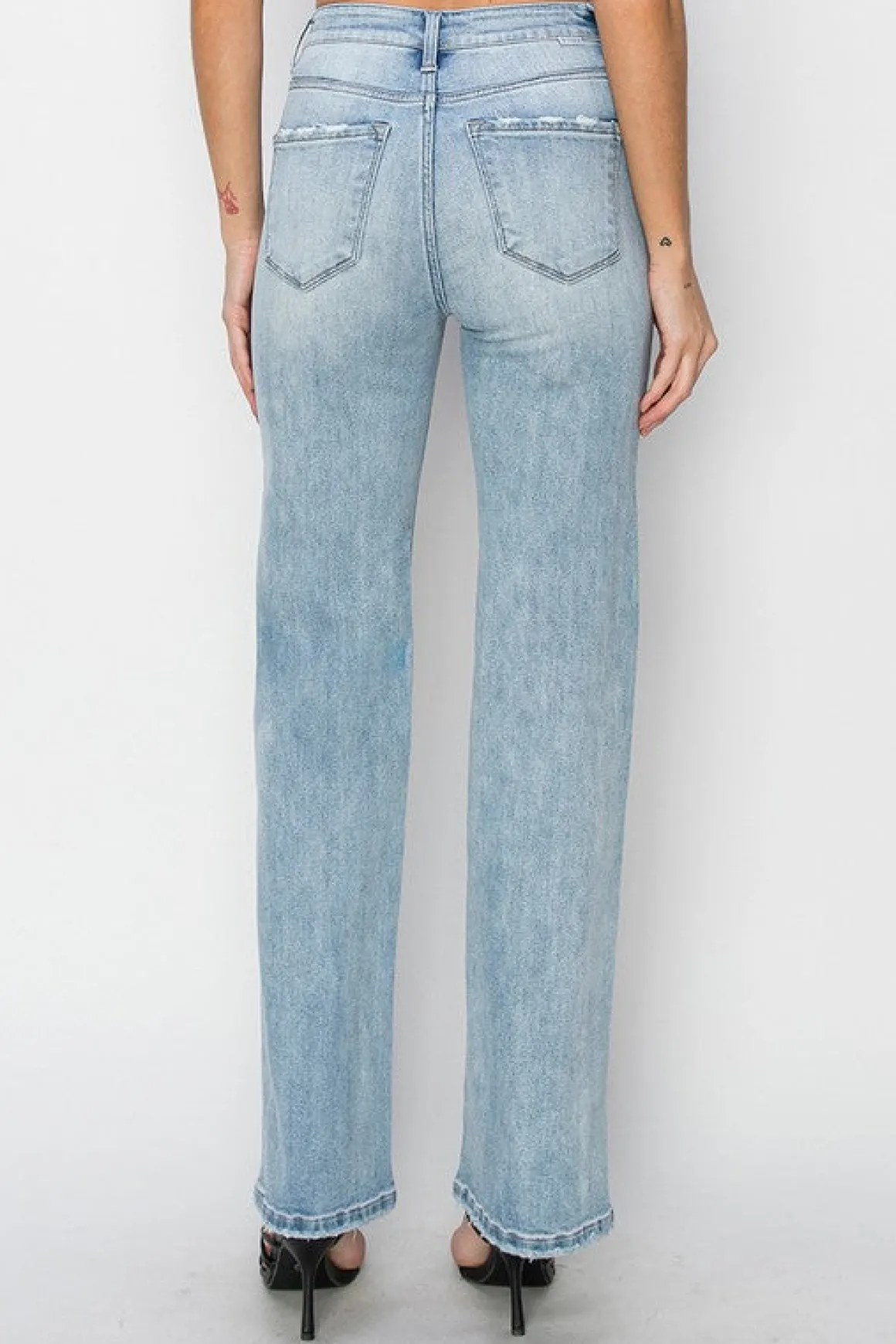 Amber High Rise Straight Leg Jeans Light Wash