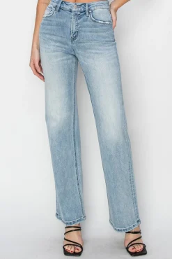 Amber High Rise Straight Leg Jeans Light Wash
