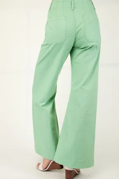 Andrea High Waist Flared Leg Pants Mint
