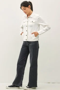 Anna Long Sleeve Linen Blend Jacket White