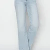 Aspen High Rise Double Button Straight Leg Jeans Light Wash