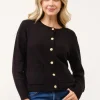Astrid Long Sleeve Button Down Cardigan Black