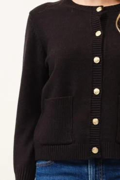 Astrid Long Sleeve Button Down Cardigan Black