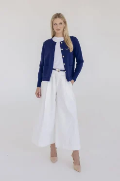 Astrid Long Sleeve Button Down Cardigan Navy