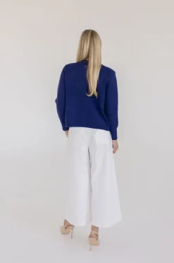 Astrid Long Sleeve Button Down Cardigan Navy