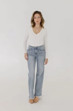 Ava High Rise Wide Leg Jeans Light Wash