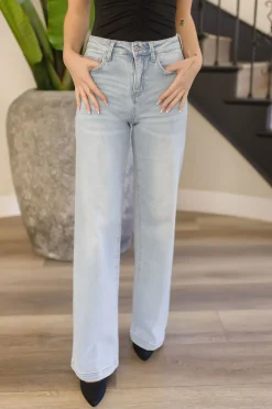 Avery High Rise Wide Leg Jeans Light Wash