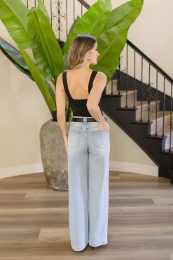 Avery High Rise Wide Leg Jeans Light Wash
