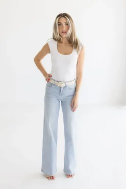 Avery High Rise Wide Leg Jeans Light Wash
