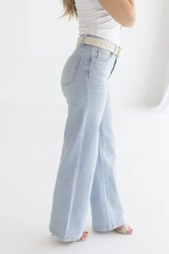 Avery High Rise Wide Leg Jeans Light Wash
