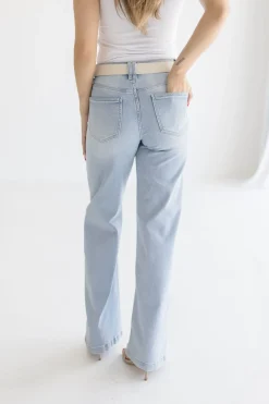 Avery High Rise Wide Leg Jeans Light Wash