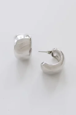 Betty Chunky Hoop Earrings Silver