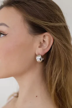 Betty Chunky Hoop Earrings Silver