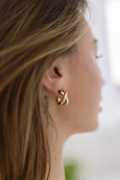 Bobbi Double Stacked Hoop Earrings Gold