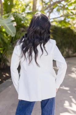 Brianna Notched Lapel Blazer White