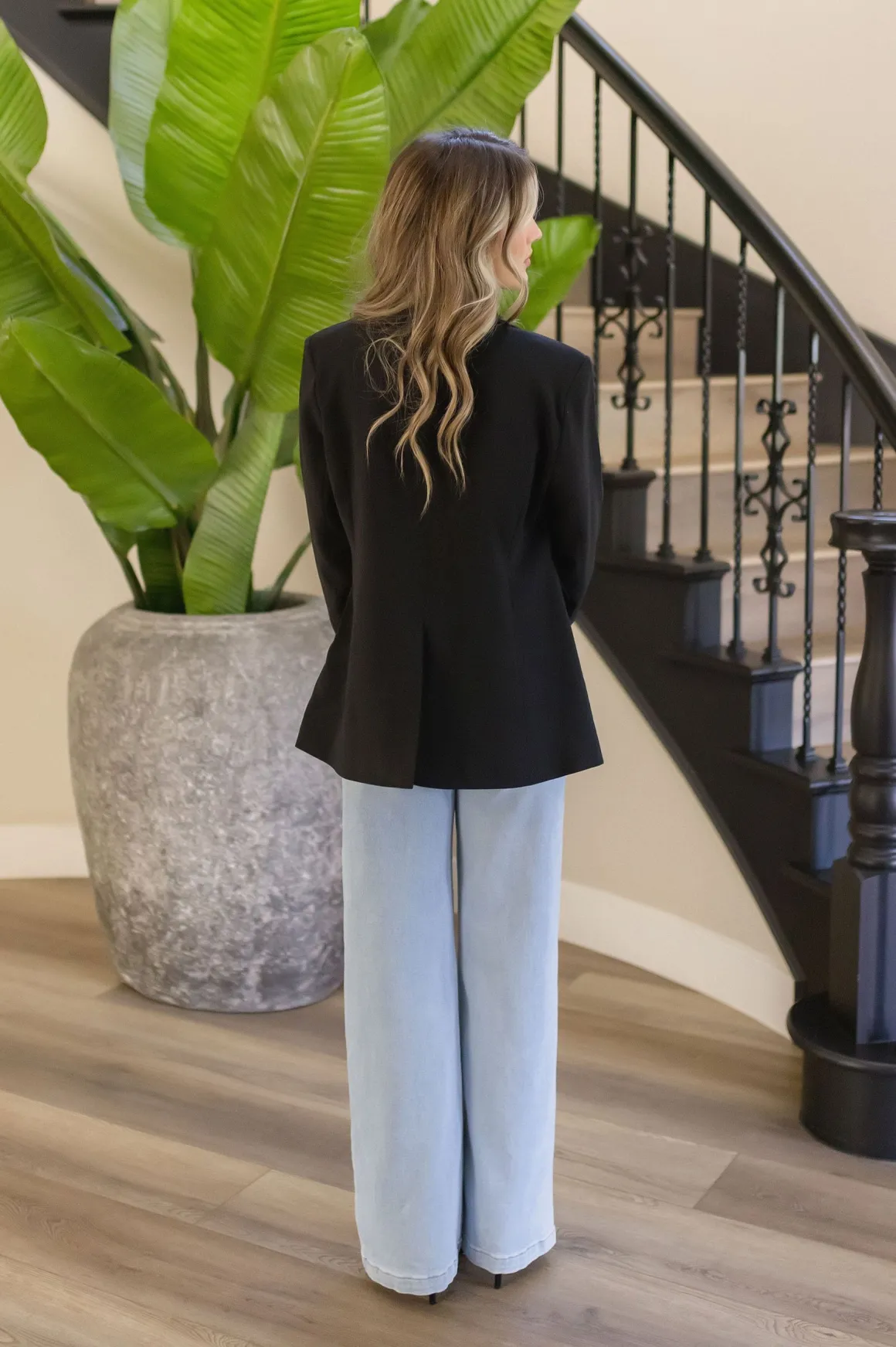 Brianna Notched Lapel Blazer Black