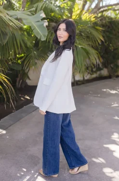 Brianna Notched Lapel Blazer White