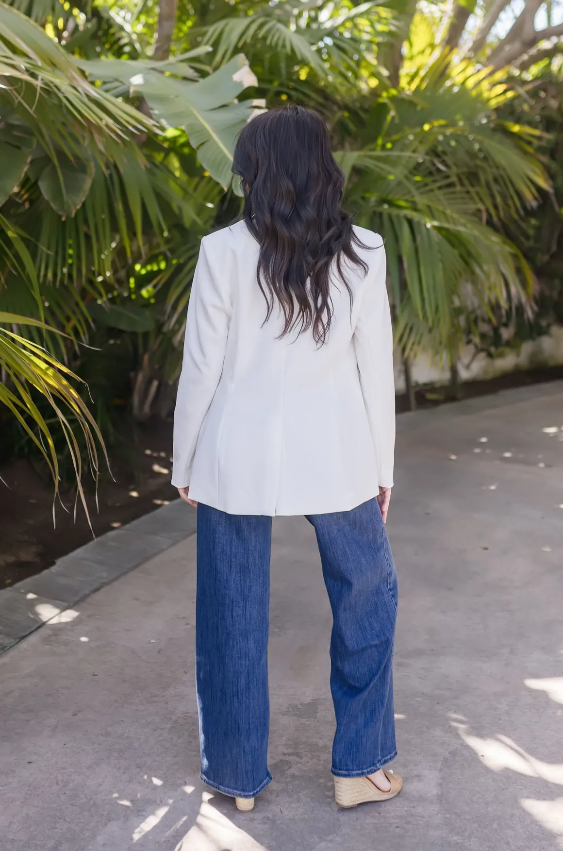 Brianna Notched Lapel Blazer White