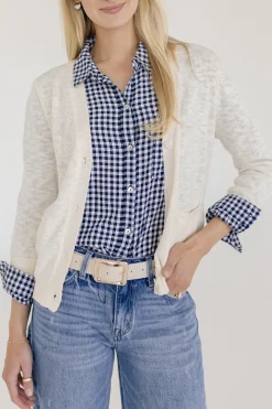 Cadence Long Sleeve Button Down Cardigan Nude