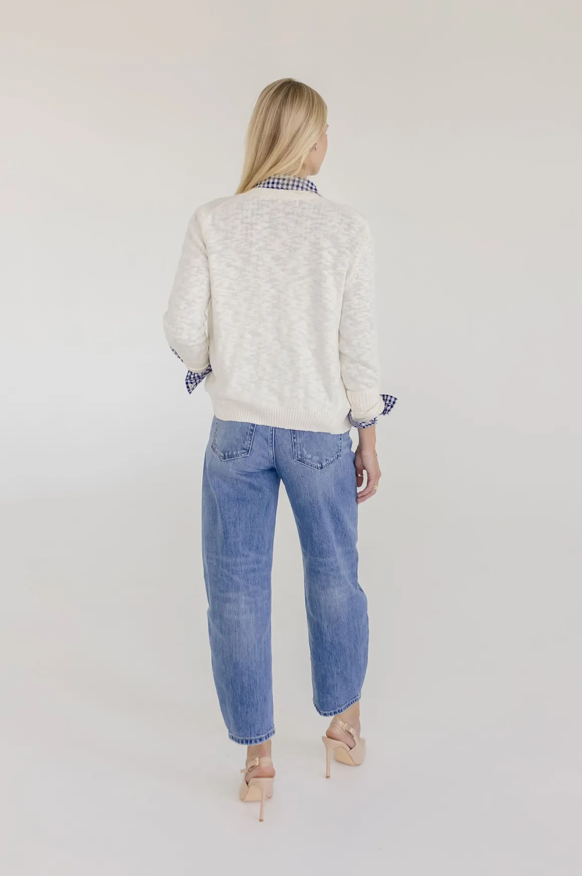 Cadence Long Sleeve Button Down Cardigan Nude