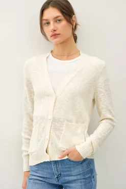 Cadence Long Sleeve Button Down Cardigan Nude