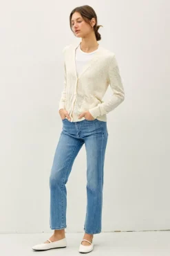 Cadence Long Sleeve Button Down Cardigan Nude