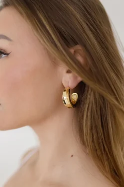Caelin Chunky Hoop Earrings Gold