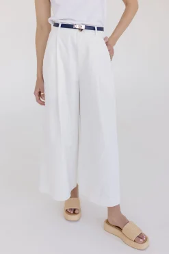 Calla High Waist Wide Leg Pants White