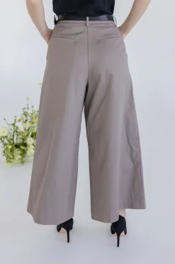 Calla High Waist Wide Leg Pants Taupe
