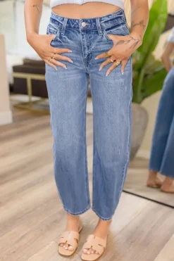 Carla High Rise Barrel Jeans Medium Wash