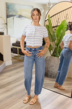 Carla High Rise Barrel Jeans Medium Wash