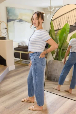 Carla High Rise Barrel Jeans Medium Wash
