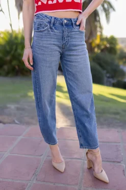 Carla High Rise Barrel Jeans Medium Wash