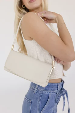 Carly Faux Leather Shoulder Purse Nude