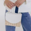 Carmen Faux Leather Woven Crossbody Handbag White