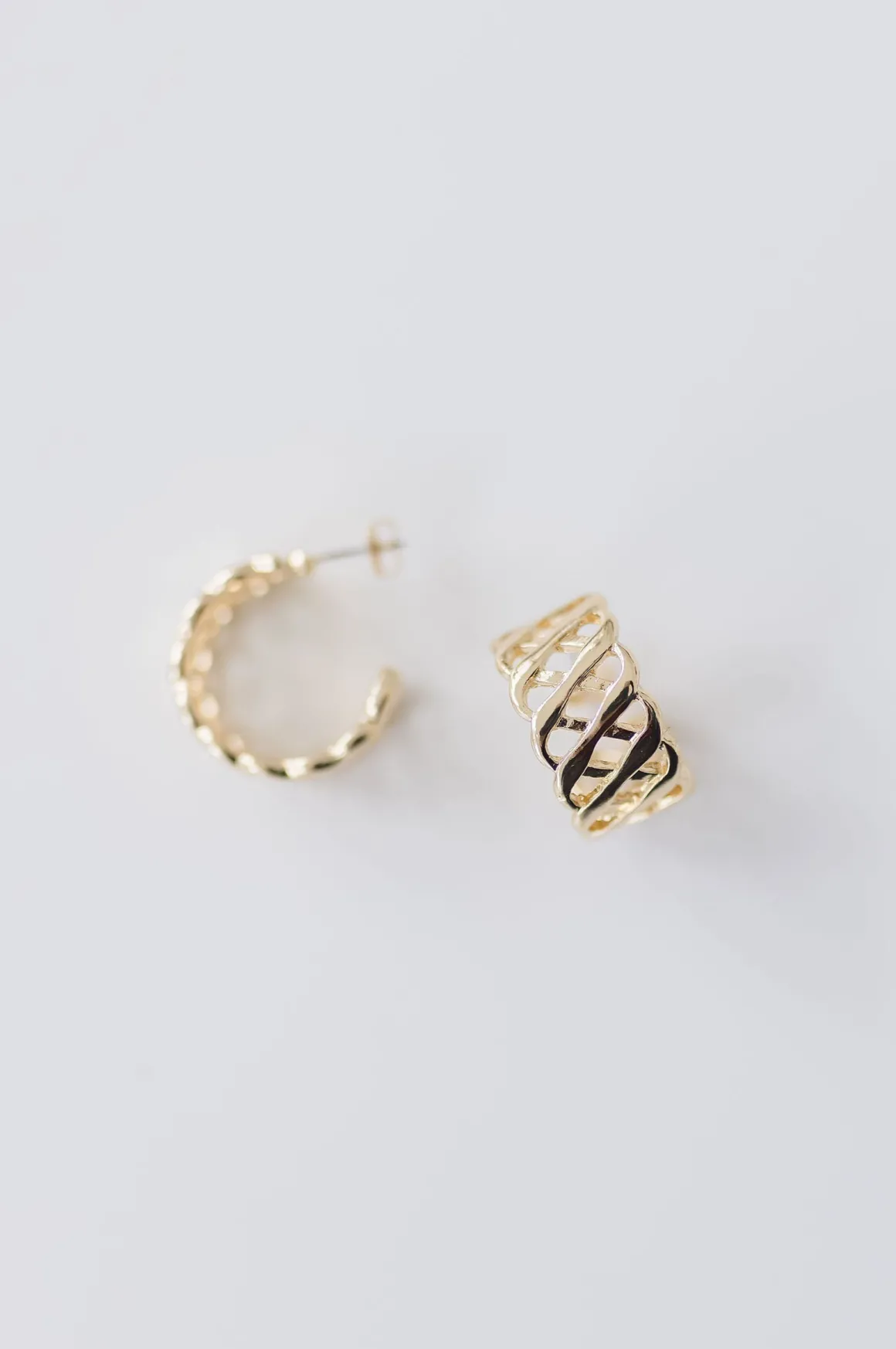 Caroline Braided Hoop Earrings Gold