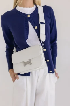 Casey Faux Leather Crossbody Purse White