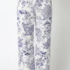 Caylee High Waist Abstract Print Wide Leg Pants White