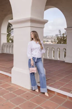 Celeste Vegan Leather Bowtie Mini Purse Pink