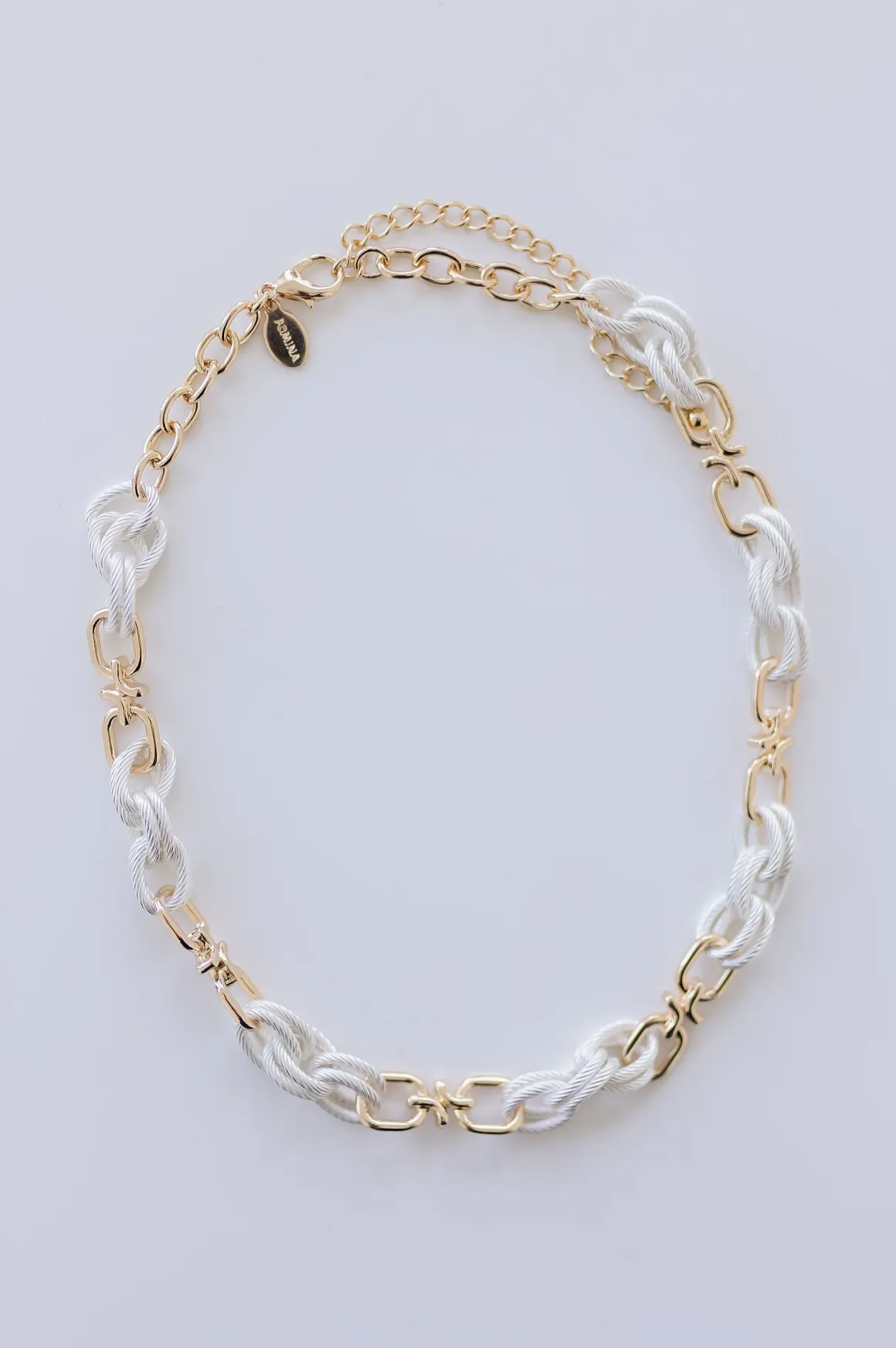 Charlene Chunky Two Tone Textured Chain Necklace Gold