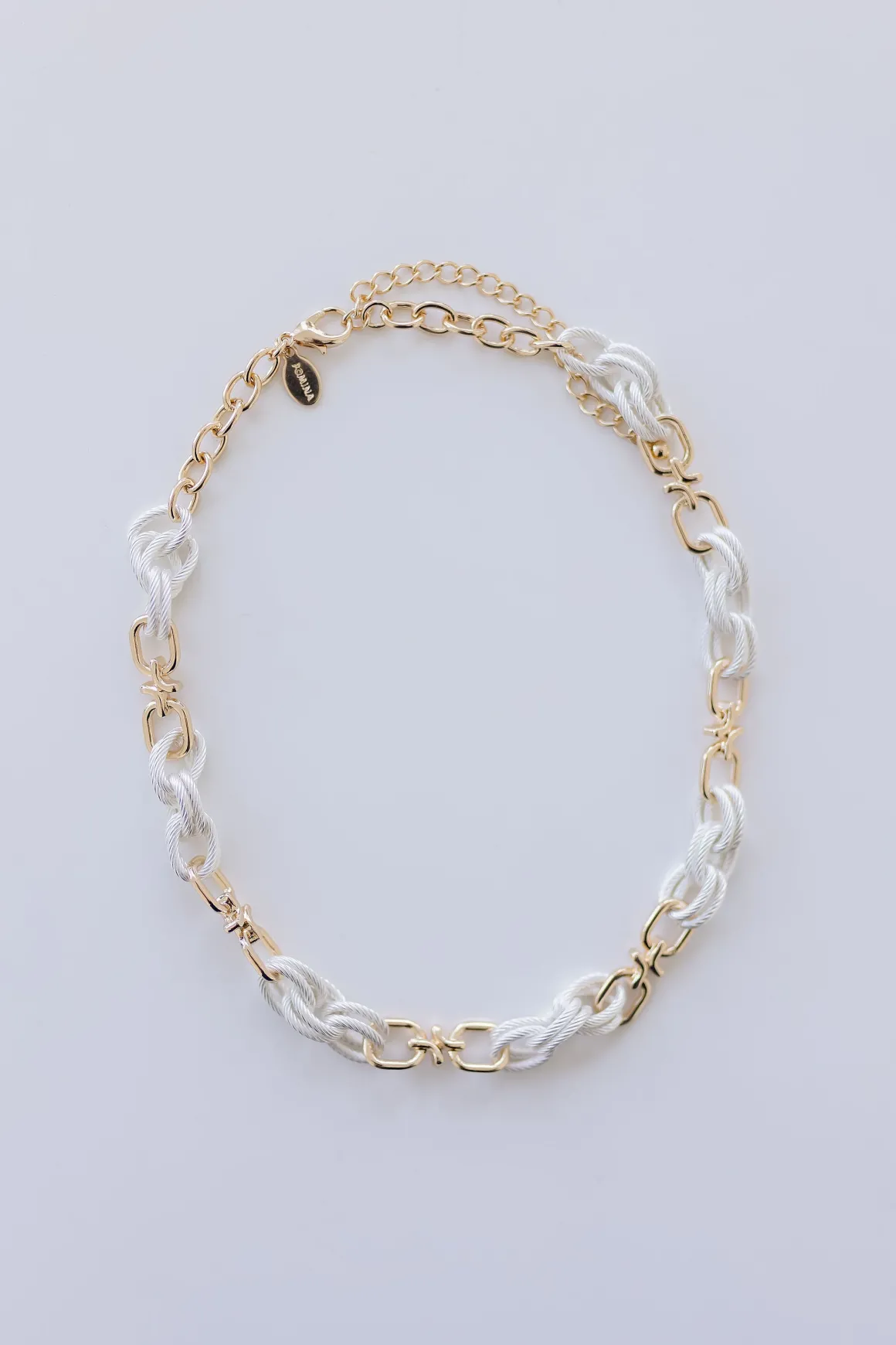 Charlene Chunky Two Tone Textured Chain Necklace Gold