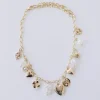 Cheyanne Heart Charm Pearl Pendant Necklace Gold