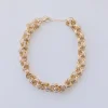 Ciara Chunky Textured Choker Chain Necklace Gold