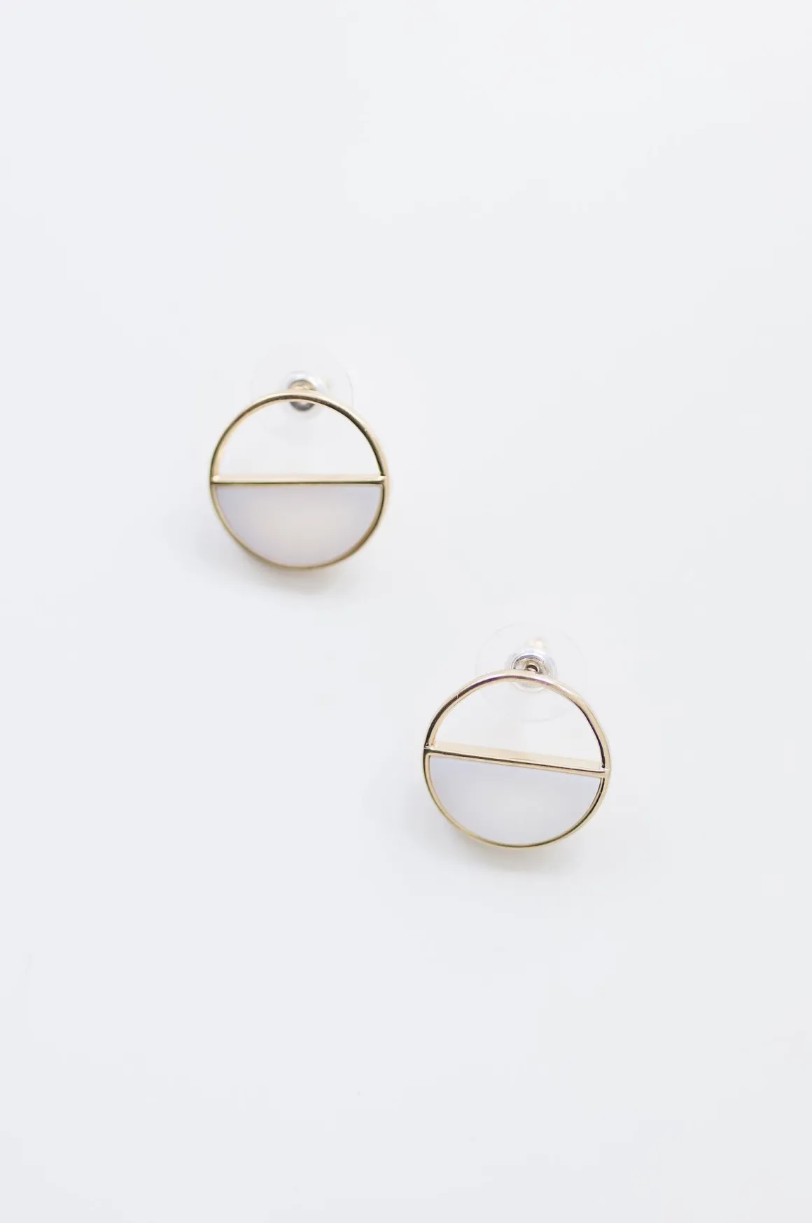 Cora Open Two Tone Round Earrings Gold