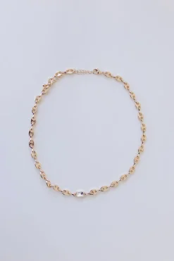 Crystal Rhinestone Chocker Necklace Gold