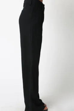 Danica High Waist Woven Wide Leg Pants Black