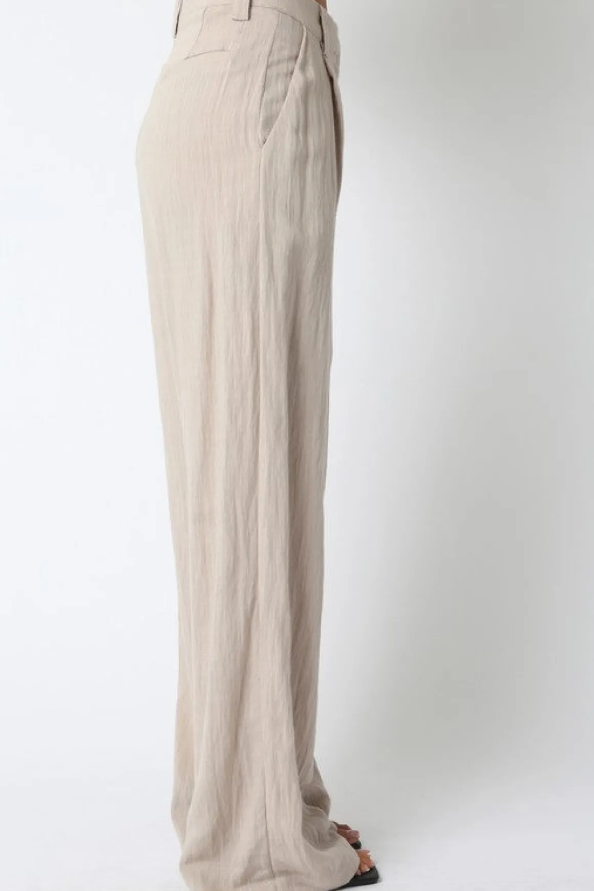 Danica High Waist Woven Wide Leg Pants Khaki
