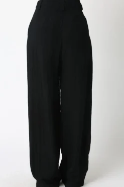 Danica High Waist Woven Wide Leg Pants Black